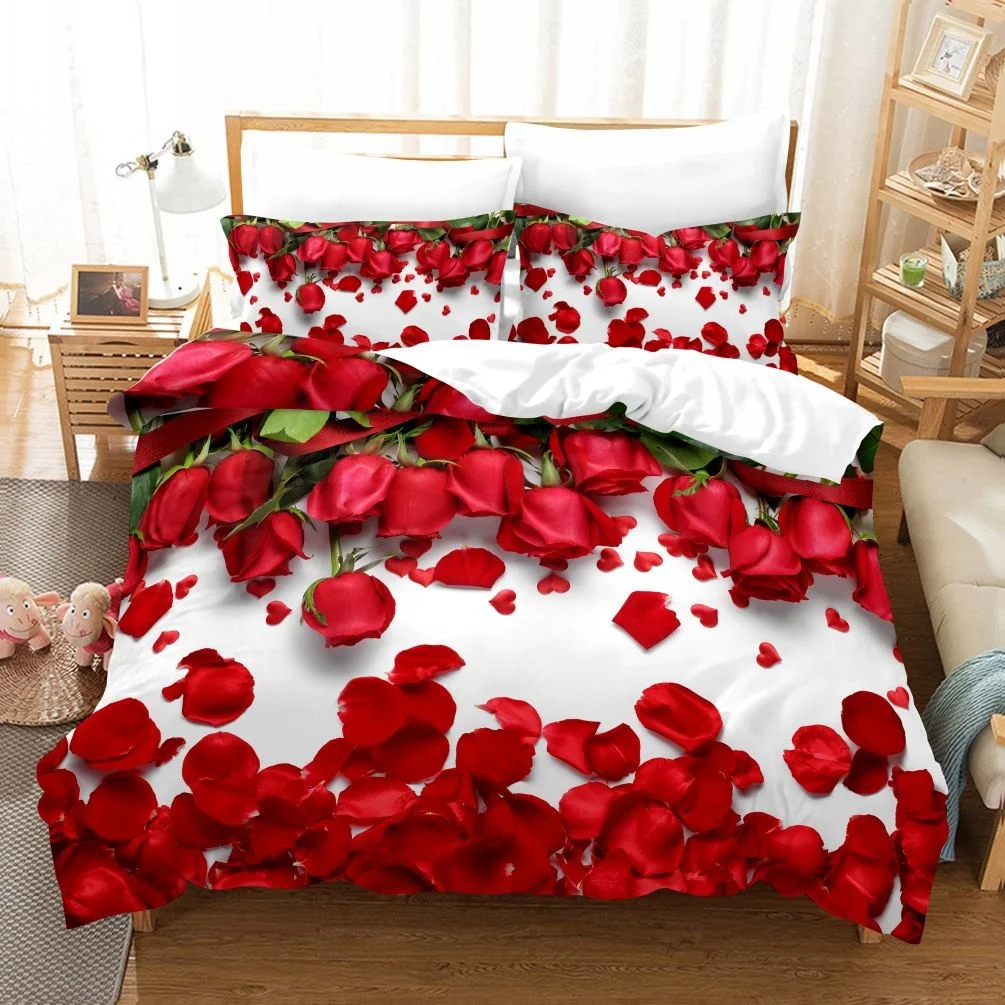 New Flower Red Rose Bedding Set Luxury Comforter Duvet Covers Pillowcases Comforter Bedding BED Linen King Queen Single Size
New Flower Red Rose Bedding Set Luxury Comforter Duvet Covers Pillowcases Comforter Bedding BED Linen King Queen Single Size