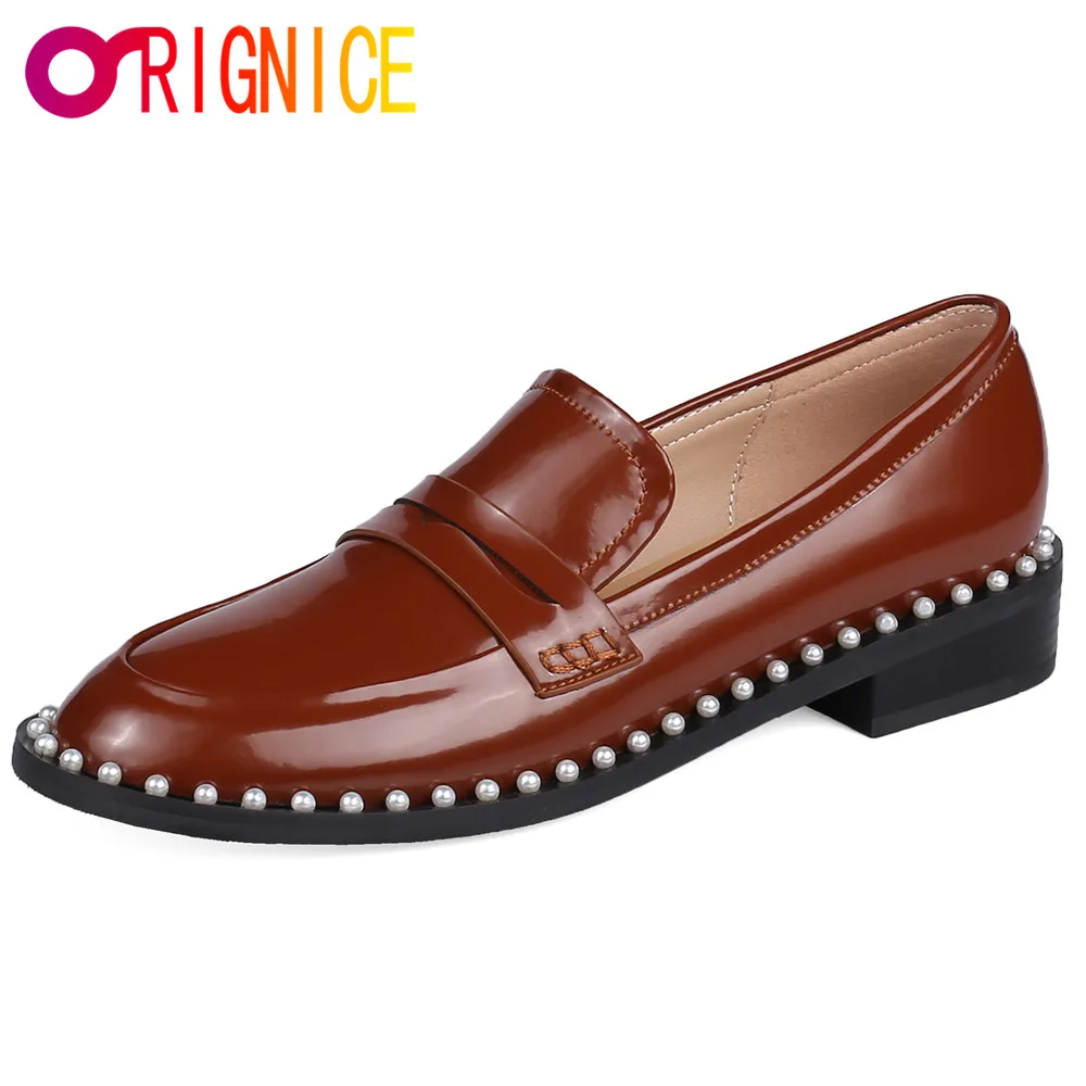 Orignice New Arrival Women Patent Leather Pumps Round Toe String Bead Thick Heels Solid Color Slip On Casual Street Shoes
Orignice New Arrival Women Patent Leather Pumps Round Toe String Bead Thick Heels Solid Color Slip On Casual Street Shoes