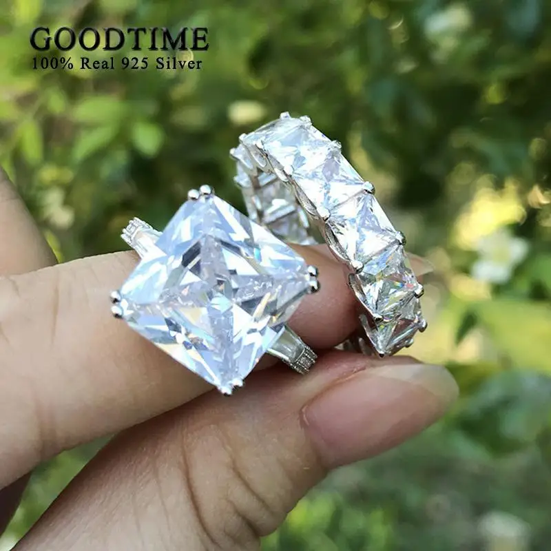 Luxury Pure 100% 925 Sterling Silver Women Ring Set Rhinestone AAAAA Square Zircon Fine Wedding Bridal Set Jewelry Accessories
Luxury Pure 100% 925 Sterling Silver Women Ring Set Rhinestone AAAAA Square Zircon Fine Wedding Bridal Set Jewelry Accessories