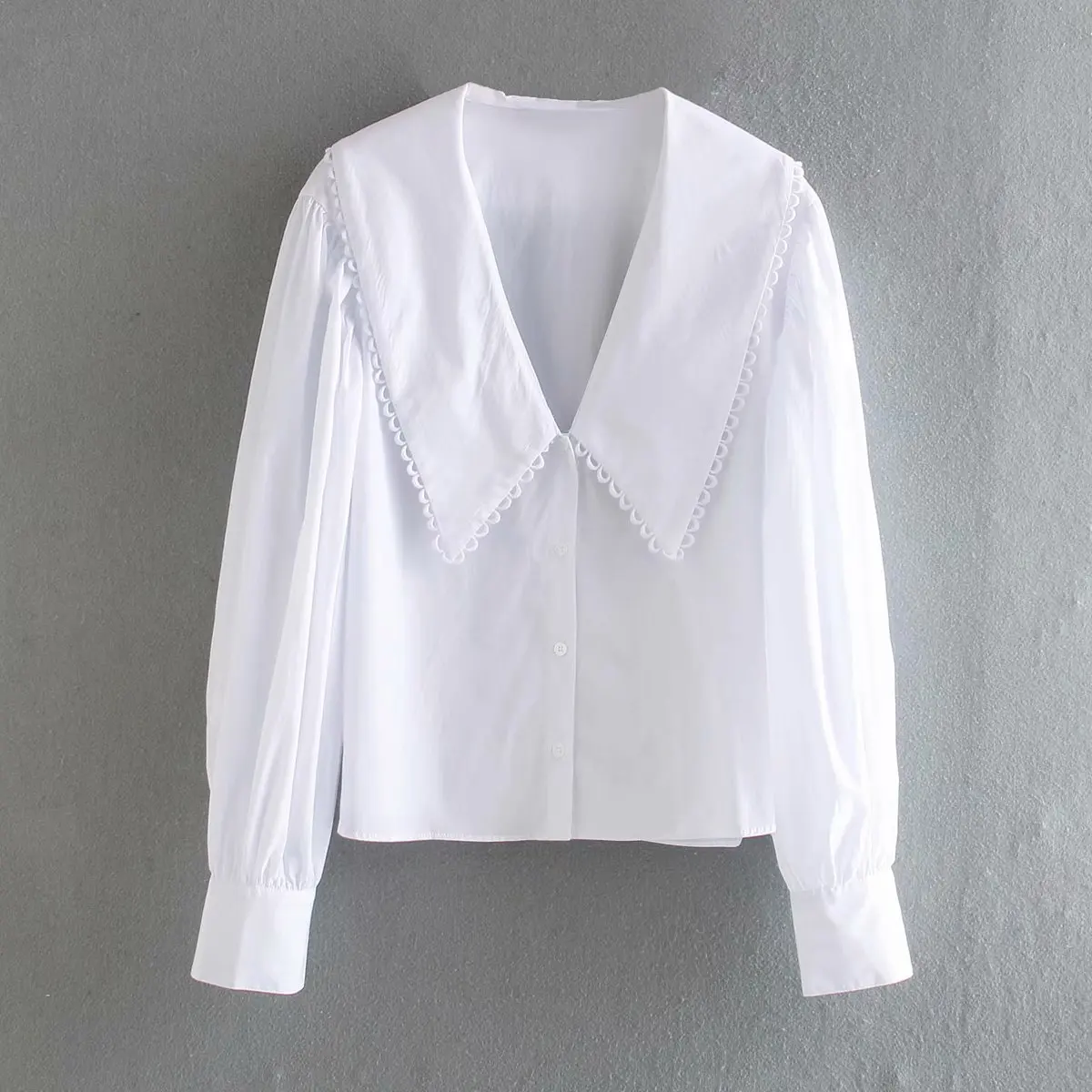 Women Fresh Lapal Collar Lace Stitching Casual Shirts Female Long Sleeve White Chemise Chic Tops
Women Fresh Lapal Collar Lace Stitching Casual Shirts Female Long Sleeve White Chemise Chic Tops