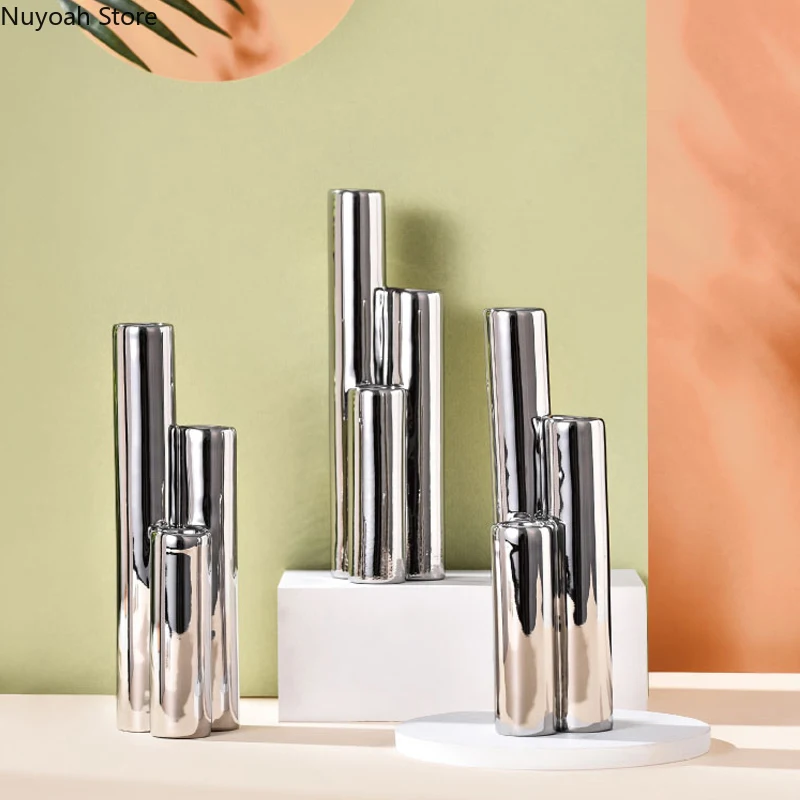 Silver Ceramic Vase Nordic Art Decoration Living Room Flower Arrangement Accessories Home Decoration Modern Countertop Vase
Silver Ceramic Vase Nordic Art Decoration Living Room Flower Arrangement Accessories Home Decoration Modern Countertop Vase