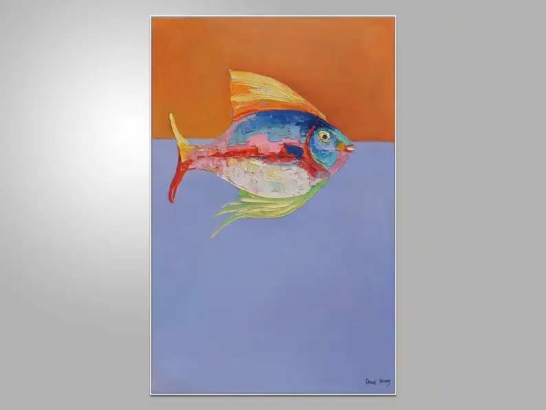 Abstract Canvas Painting Fish Modern Painting Large Art Abstract Oil Painting Canvas Art Large Wall Art Bathroom Wall Art
Abstract Canvas Painting Fish Modern Painting Large Art Abstract Oil Painting Canvas Art Large Wall Art Bathroom Wall Art