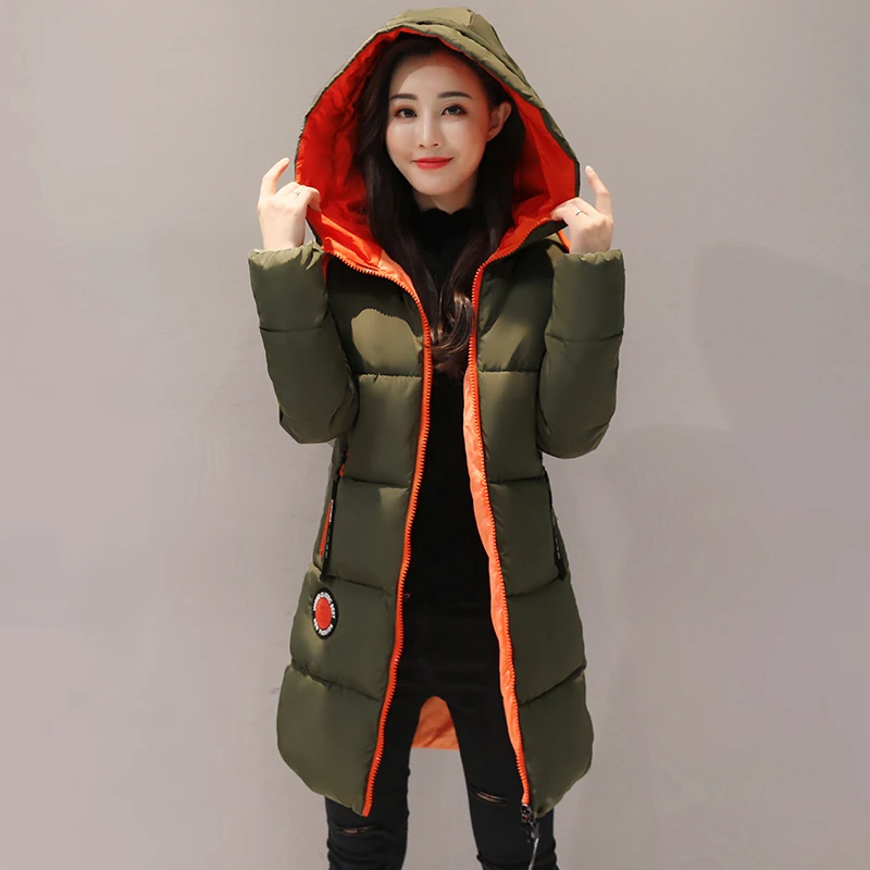 Winter Hooded Thick Woman's Long Jacket Plus Size Casual Slim Ladies Coat with Zipper Female solid Cotton Padded Female Jackets
Winter Hooded Thick Woman's Long Jacket Plus Size Casual Slim Ladies Coat with Zipper Female solid Cotton Padded Female Jackets