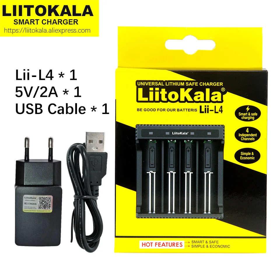 Зарядное устройство LiitoKala для аккумуляторов 18650 3,7 в, 4 слота для электронных сигарет
Зарядное устройство LiitoKala для аккумуляторов 18650 3,7 в, 4 слота для электронных сигарет