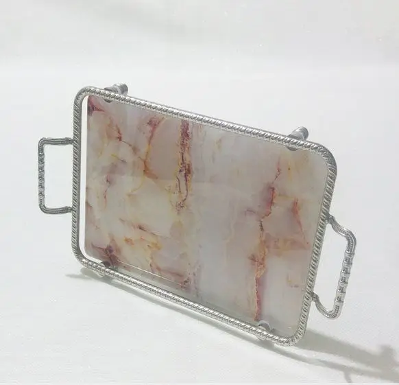 DOLBOVI Small Size Silver White Marble Patterned Glass Marbled tray 30 x17xh5 cm tray поднос plateau de service
DOLBOVI Small Size Silver White Marble Patterned Glass Marbled tray 30 x17xh5 cm tray поднос plateau de service