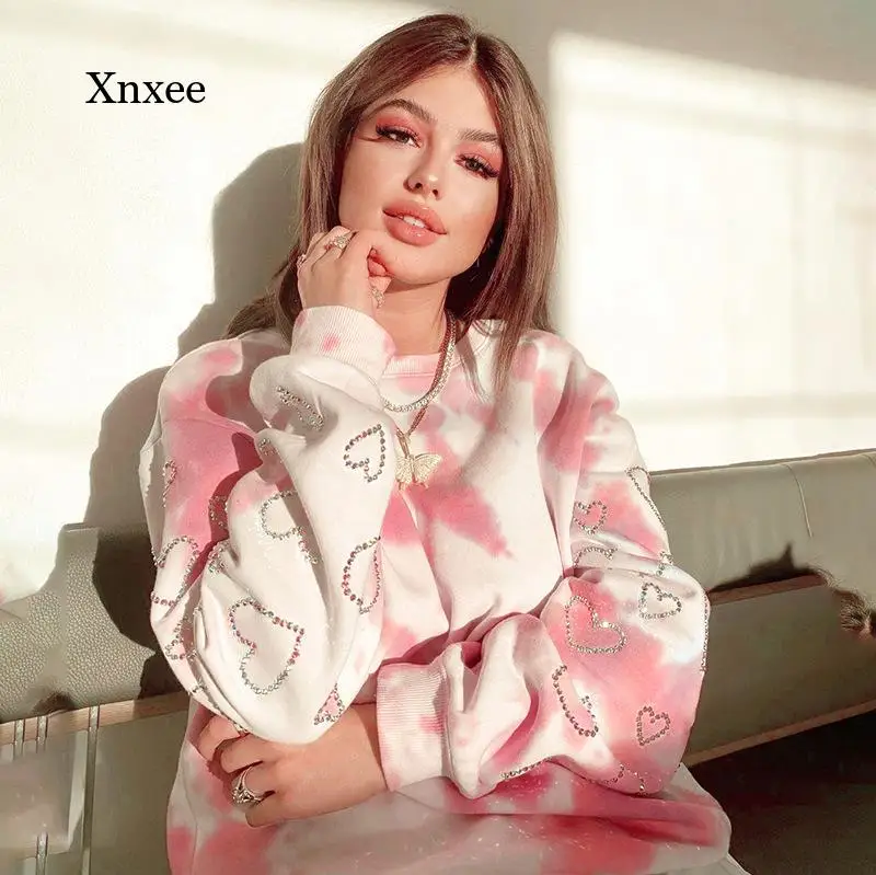 Tie Dye Long Sleeve Hoodie Sweatshirt Sequined Baggy Oversized Autumn Winter Women Fashion Streetwear Sweet Casual Pullover
Tie Dye Long Sleeve Hoodie Sweatshirt Sequined Baggy Oversized Autumn Winter Women Fashion Streetwear Sweet Casual Pullover