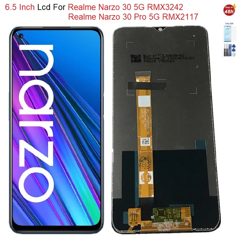 ЖК-дисплей 6,5 дюйма для Realme Narzo 30 5G, ЖК-дисплей RMX3242, сенсорный экран для Realme Narzo 30 Pro 5G, дисплей RMX2117, ЖК-экран
ЖК-дисплей 6,5 дюйма для Realme Narzo 30 5G, ЖК-дисплей RMX3242, сенсорный экран для Realme Narzo 30 Pro 5G, дисплей RMX2117, ЖК-экран