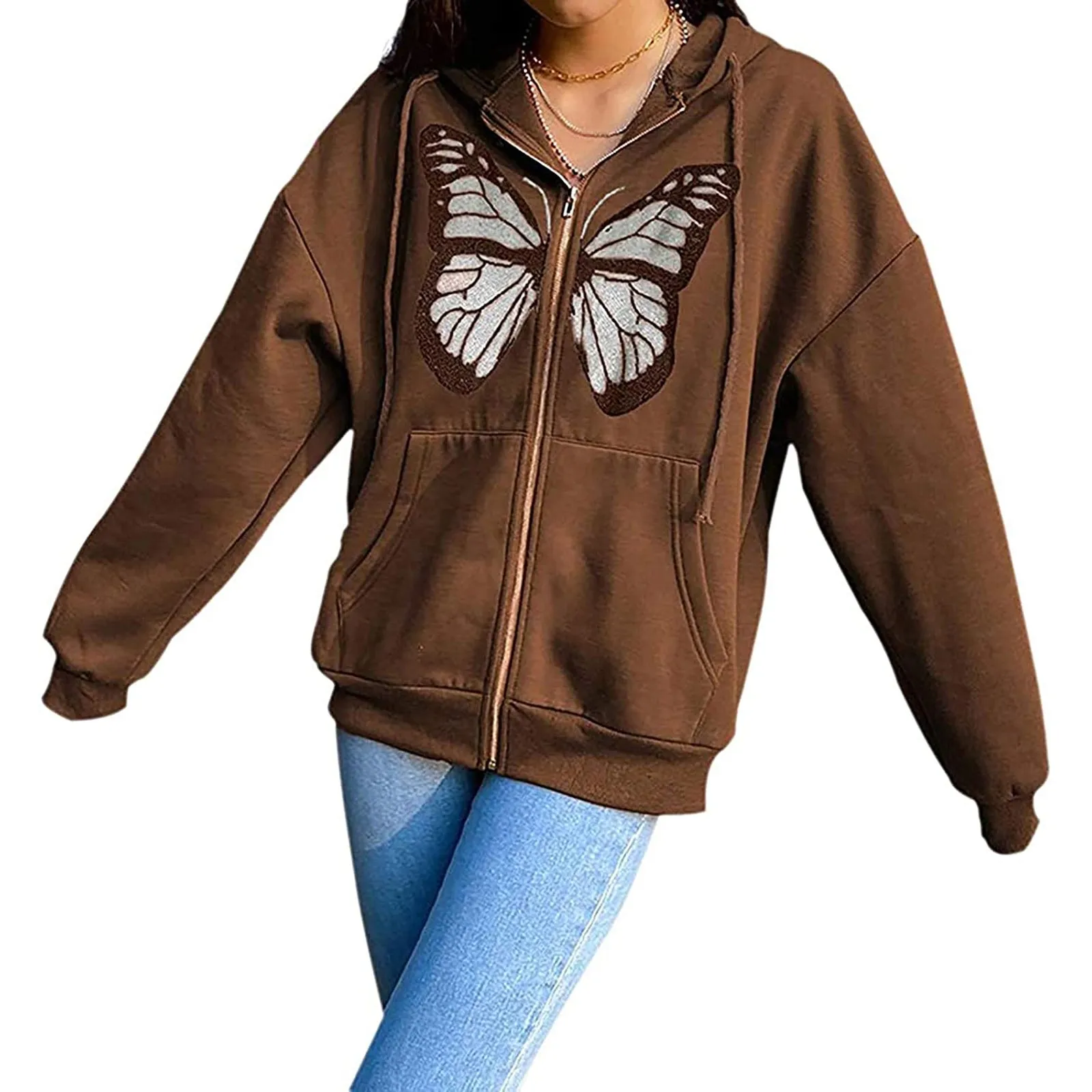 Pop Hoodies Women Vintage Jacket Butterfly Pattern Zip Up Coat Autumn Jacket Clothes With Pockets Long Sleeve Hooded Pullovers
Pop Hoodies Women Vintage Jacket Butterfly Pattern Zip Up Coat Autumn Jacket Clothes With Pockets Long Sleeve Hooded Pullovers