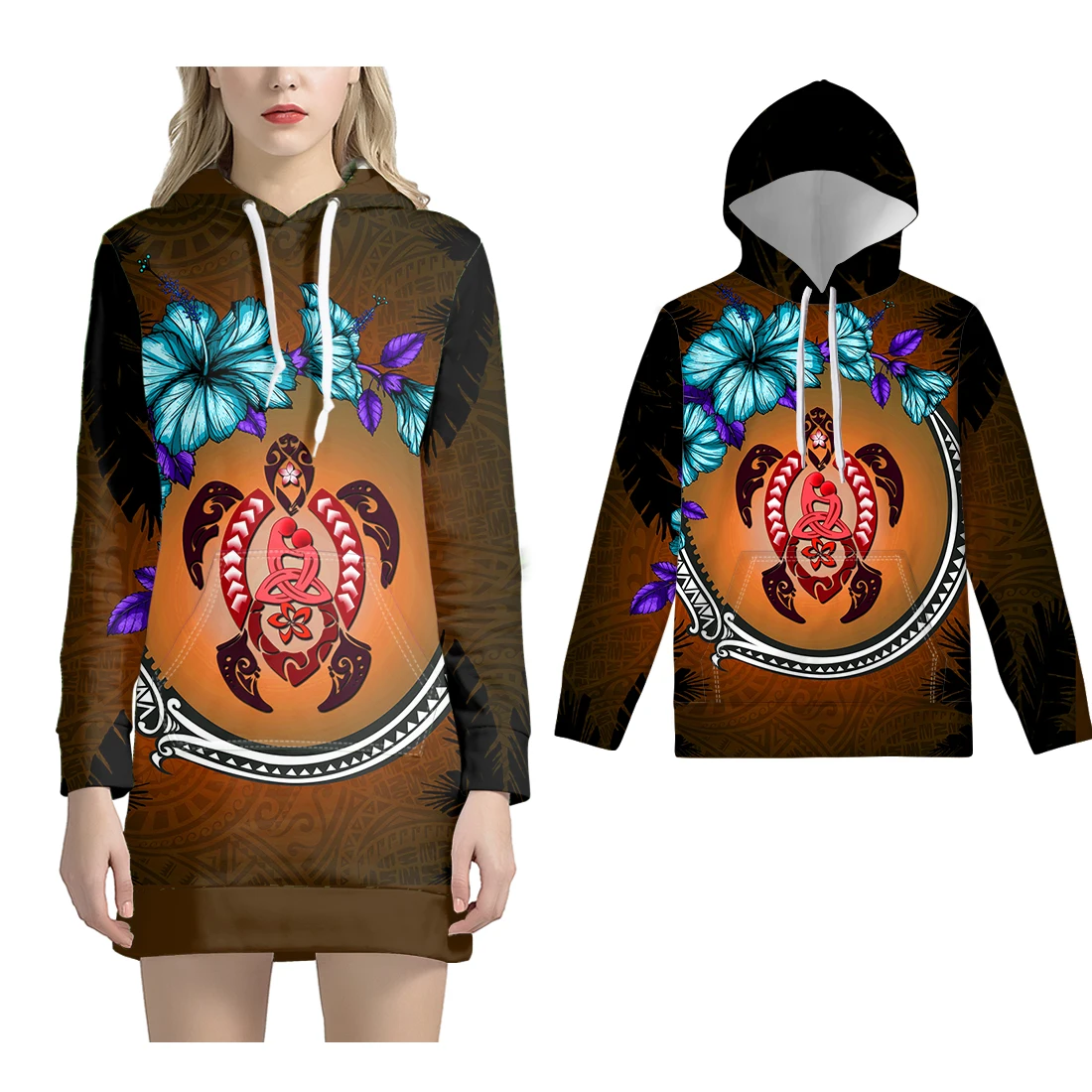 NOISYDESIGNS Autumn Winter Women Dress Sweatshirt 3 Pcs Family Pullover Hoodie Polynesian Hibiscus Turtle Print Hoodie
NOISYDESIGNS Autumn Winter Women Dress Sweatshirt 3 Pcs Family Pullover Hoodie Polynesian Hibiscus Turtle Print Hoodie