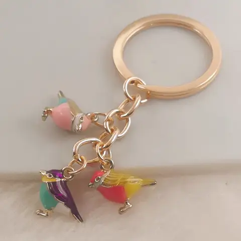 Unique 3D Enamel Bird Pendant Keychain Men's Women's Jewelry Fashion