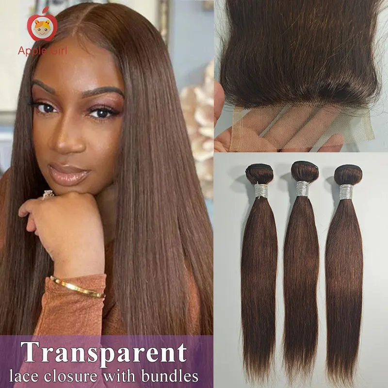 Transparent Lace Closure With Bundles 3 or 4 Bundles With Closure # 350 #4 Chocolate Brown Color Brazilan Remy Human Hair
Transparent Lace Closure With Bundles 3 or 4 Bundles With Closure # 350 #4 Chocolate Brown Color Brazilan Remy Human Hair