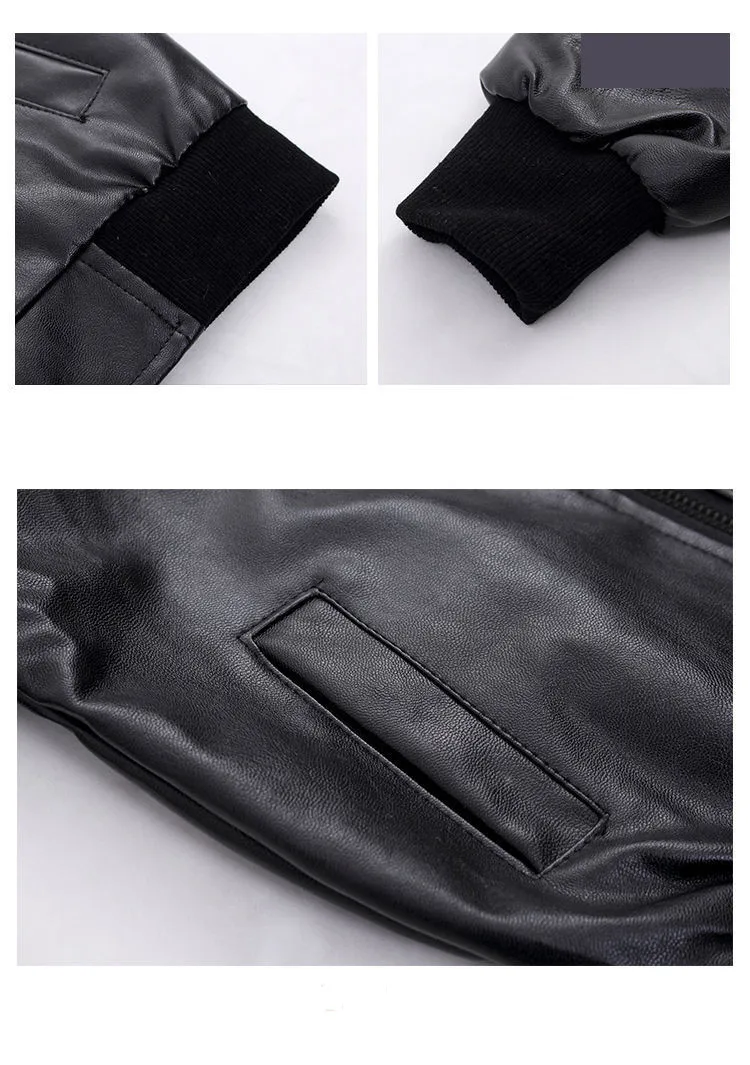 Kids Faux Leather Winter Jacket 15 H7b9a986be56246999222a1748619fb7bn
