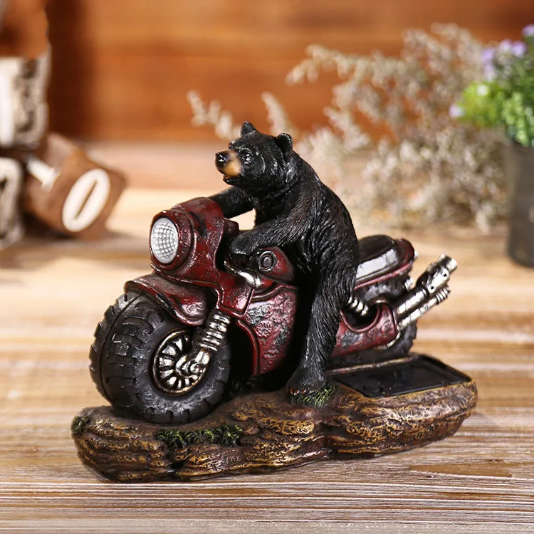 MGT-Black Bear Riding Motorcycle Маленькая статуя, Креативное освещение домашнего бара, Ремесла в стиле ретро, Подарочное украшение
MGT-Black Bear Riding Motorcycle Маленькая статуя, Креативное освещение домашнего бара, Ремесла в стиле ретро, Подарочное украшение