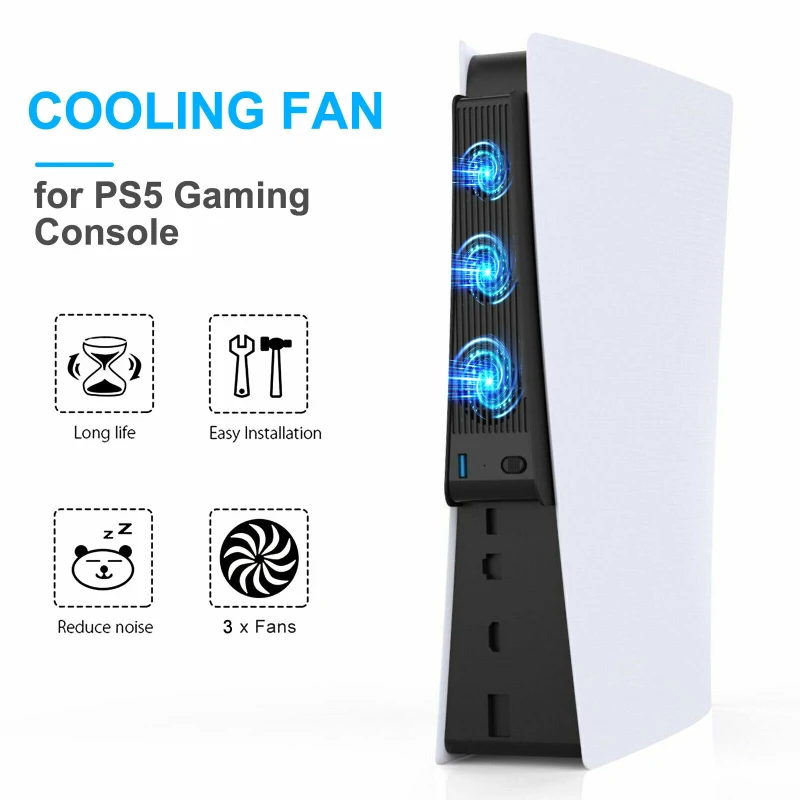 NEW Fan For PS5 Cooling Fan USB Cooler With 3 Cooling Fans For PlayStation 5 Digital Edition Game Console Accessories For PS5
NEW Fan For PS5 Cooling Fan USB Cooler With 3 Cooling Fans For PlayStation 5 Digital Edition Game Console Accessories For PS5