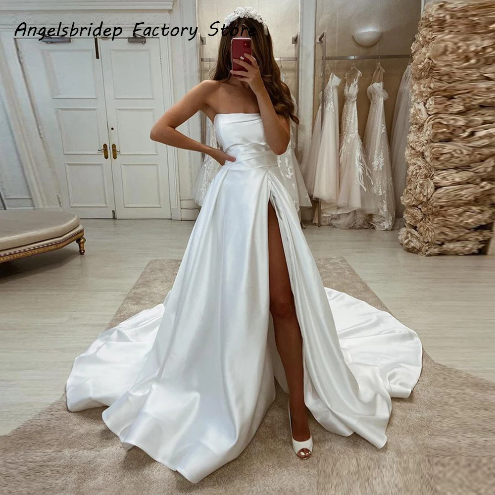 Angelsbridep Exquisite Boat Neck Beach Wedding Dresses 2022 Sexy Side Split Bridal Gowns Bride Vestidos De Fiesta Sweep Train
Angelsbridep Exquisite Boat Neck Beach Wedding Dresses 2022 Sexy Side Split Bridal Gowns Bride Vestidos De Fiesta Sweep Train