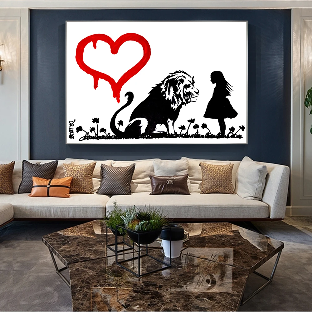 Posters And Prints Lion Girl Love Pictures Canvas Painting Wall Art Graffiti Street Art For Living Room Home Decoration NO FRAME
Posters And Prints Lion Girl Love Pictures Canvas Painting Wall Art Graffiti Street Art For Living Room Home Decoration NO FRAME
