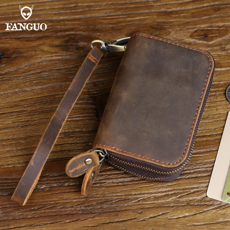 Handmade Genuine Leather Key Wallets For Men Women Car Key Holder Coin Purse Small Double Zipper Organizer Card Slot Keychain
Handmade Genuine Leather Key Wallets For Men Women Car Key Holder Coin Purse Small Double Zipper Organizer Card Slot Keychain
