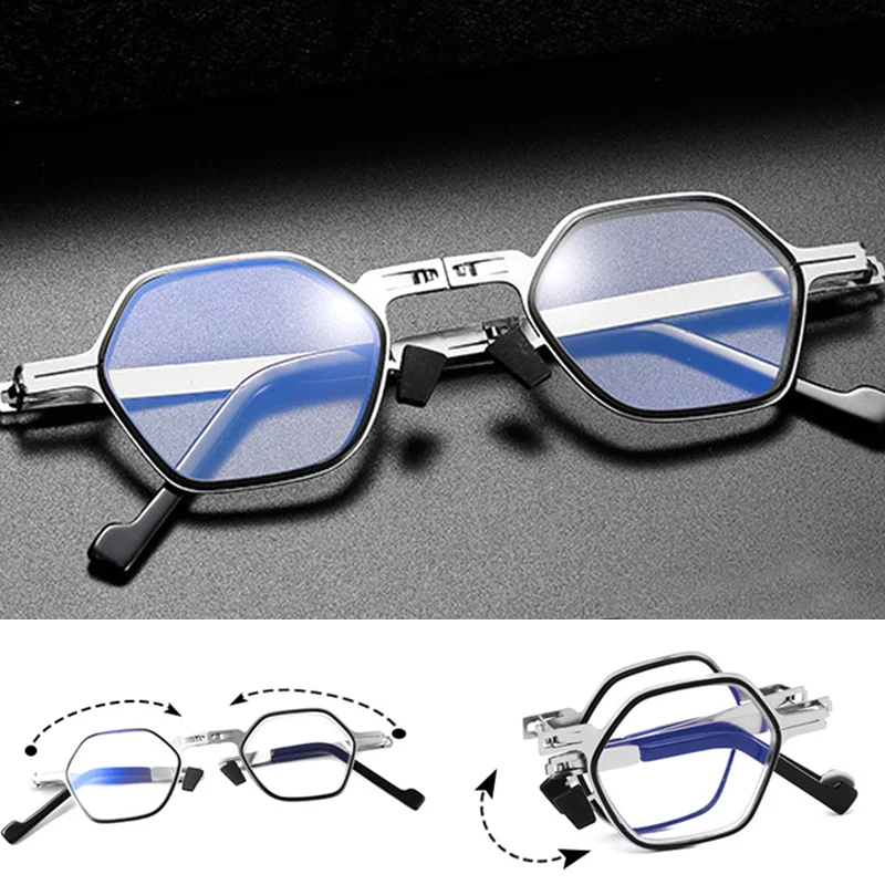Fashionable Mini Folding Reading Glasses Men Women Anti-blue Light Presbyopic Glasses Foldable Hexagon Full Metal Frame
Fashionable Mini Folding Reading Glasses Men Women Anti-blue Light Presbyopic Glasses Foldable Hexagon Full Metal Frame