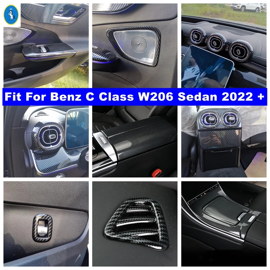 Carbon Fiber Door Speaker / Air Outlet / Water Cup Frame Cover Trim For Mercedes-Benz C Class W206 Sedan 2022 - 2024 Accessories
Carbon Fiber Door Speaker / Air Outlet / Water Cup Frame Cover Trim For Mercedes-Benz C Class W206 Sedan 2022 - 2024 Accessories