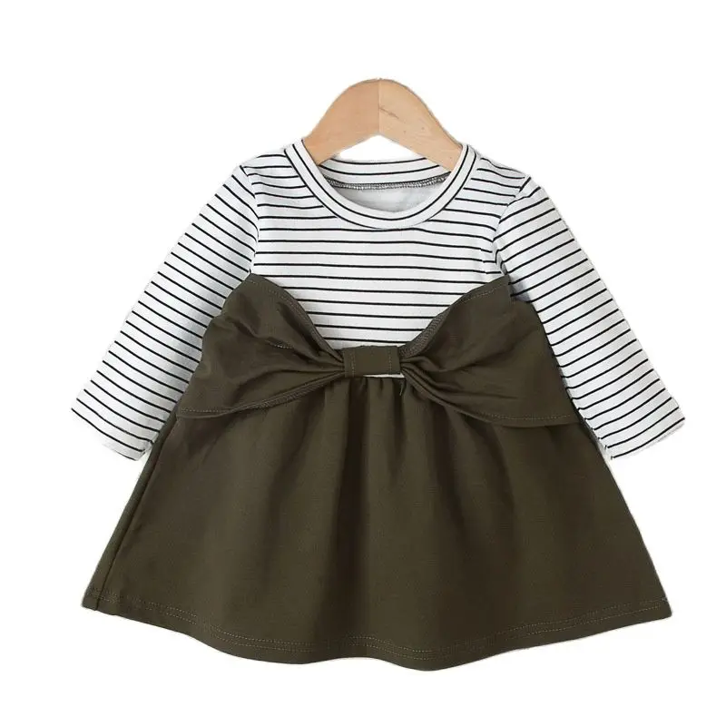 Korean Style Baby Girls Dress Long Sleeve Princess Dress Toddler Baby Clothing Bebes Bow Dresses Casual Striped Print Baby Dress
Korean Style Baby Girls Dress Long Sleeve Princess Dress Toddler Baby Clothing Bebes Bow Dresses Casual Striped Print Baby Dress