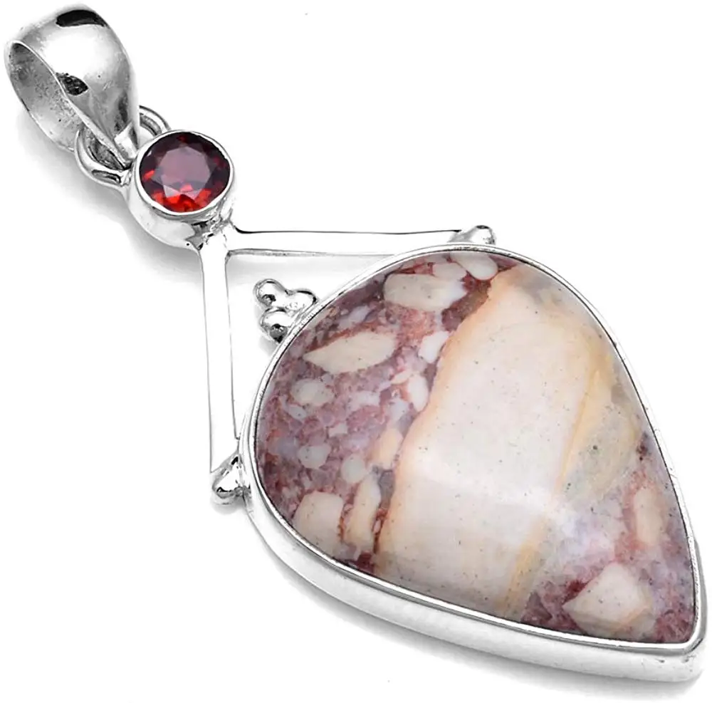 Genuine Brecciated Mookaite Jasper Pendant 925 Sterling Silver,53.5 mm, 2SP0850
Genuine Brecciated Mookaite Jasper Pendant 925 Sterling Silver,53.5 mm, 2SP0850