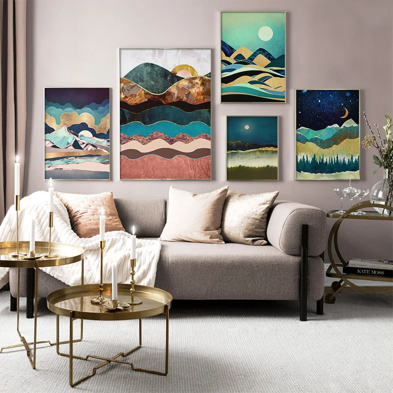 Nordic Abstract Mountain Sunrise Landscape Canvas Painting Posters and Prints Wall Art Starry Moon Forest Picture Home Decor
Nordic Abstract Mountain Sunrise Landscape Canvas Painting Posters and Prints Wall Art Starry Moon Forest Picture Home Decor