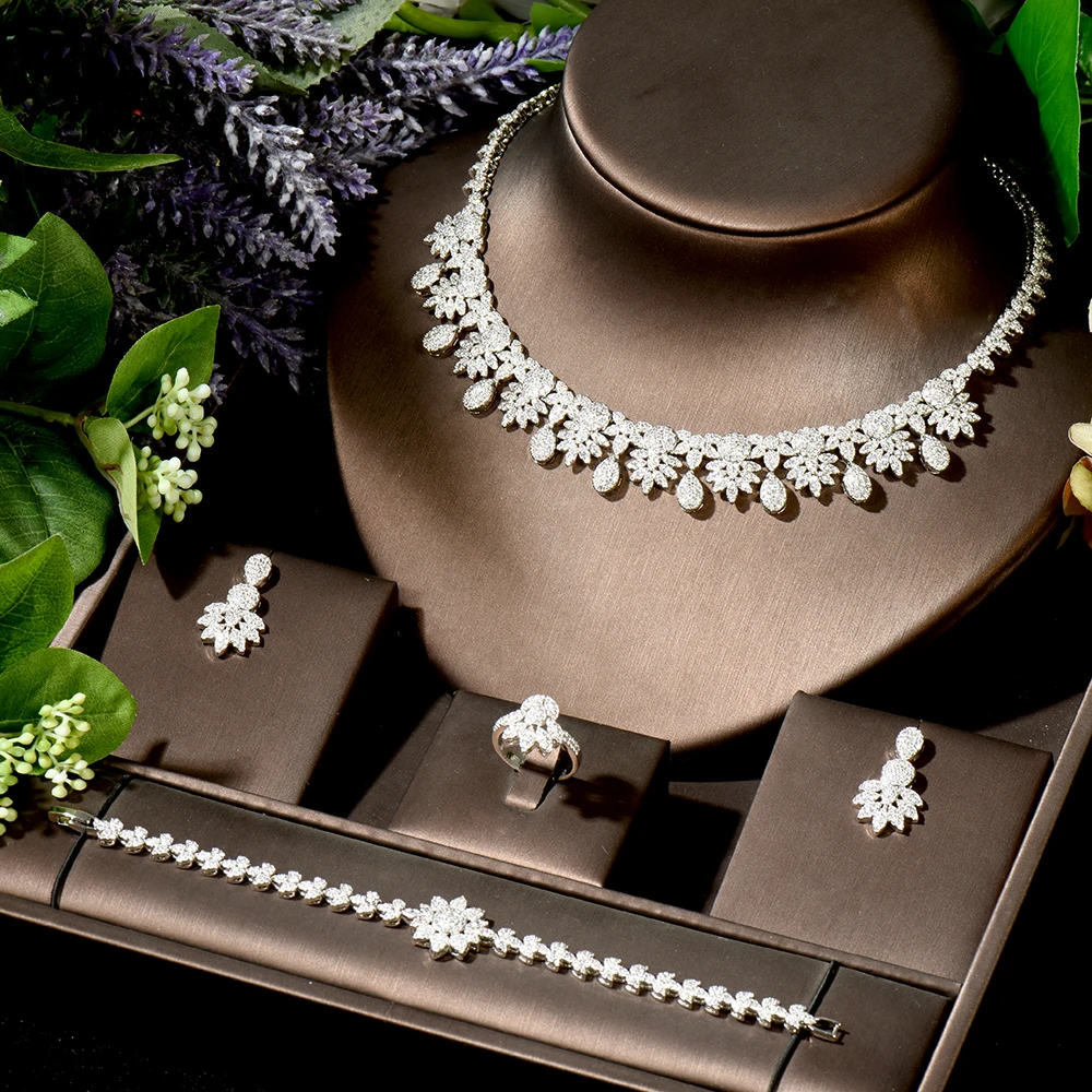 HIBRIDE Brilliant Nigeria Cubic Zirconia Women Wedding Necklace Earring Jewelry Set Bridal Party Gifts Costume Jewelry N-1927
HIBRIDE Brilliant Nigeria Cubic Zirconia Women Wedding Necklace Earring Jewelry Set Bridal Party Gifts Costume Jewelry N-1927
