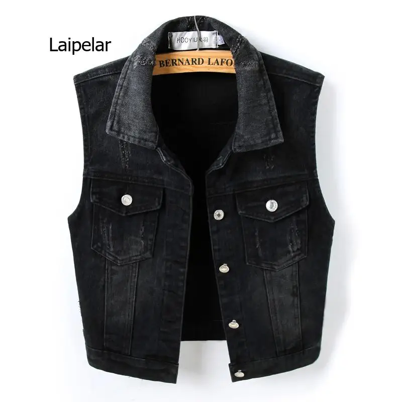 Black Sleeveless Female Jacket Korean Slim Jeans Coat Single-breasted Short Women's Denim Vest 4XL Waistcoat Summer
Black Sleeveless Female Jacket Korean Slim Jeans Coat Single-breasted Short Women's Denim Vest 4XL Waistcoat Summer