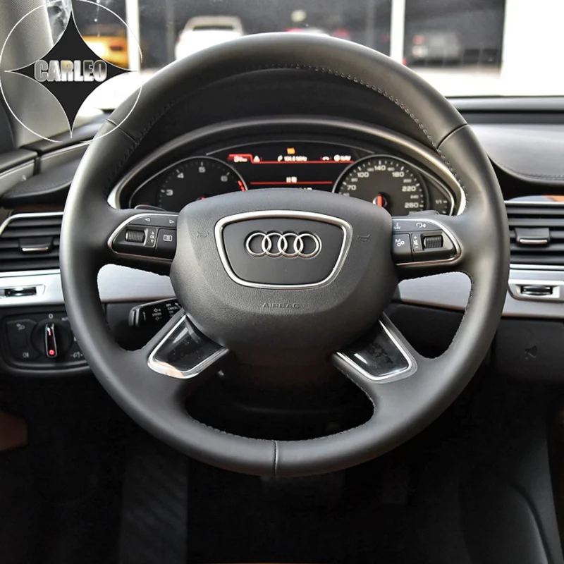 Car Steering Wheel Cover for Audi A8 A8L 2006 2007 2008-2017 Genuine Suede Leather Carbon Fiber Stitching Handmade Customized
Car Steering Wheel Cover for Audi A8 A8L 2006 2007 2008-2017 Genuine Suede Leather Carbon Fiber Stitching Handmade Customized