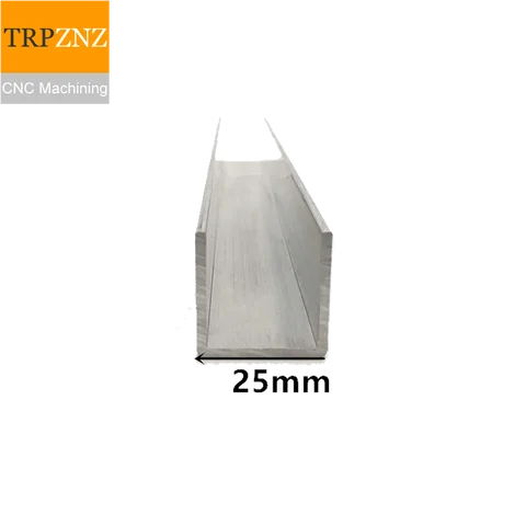 U-shape Aluminum, Outer Width 25mm, Length 50cm, Aluminum Alloy Glass Covered Edge Strip