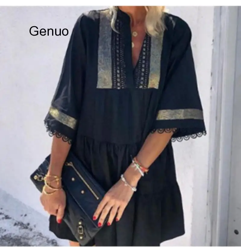 Women Vintage Print Sundress Half Sleeve V Neck Summer Beach Dress Party Dress 2020 Bohemian Vestido Casual Robe
Women Vintage Print Sundress Half Sleeve V Neck Summer Beach Dress Party Dress 2020 Bohemian Vestido Casual Robe