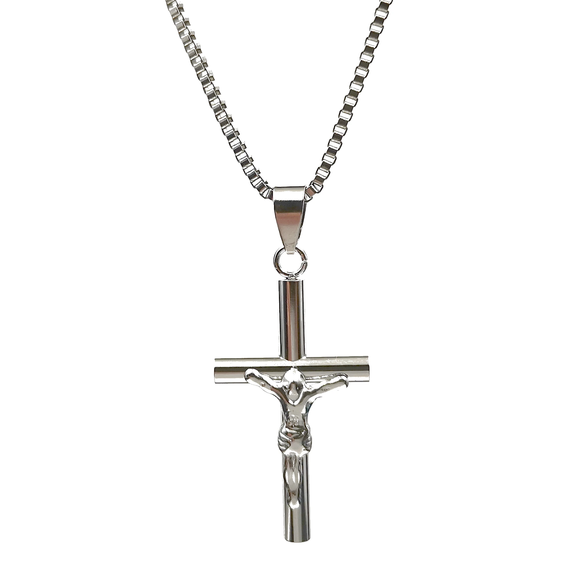 Women And Mens Stainless Steel Necklace Crucifix Jesus Cross Pendant Box Chain Silver 24inch 2.4mm
Women And Mens Stainless Steel Necklace Crucifix Jesus Cross Pendant Box Chain Silver 24inch 2.4mm