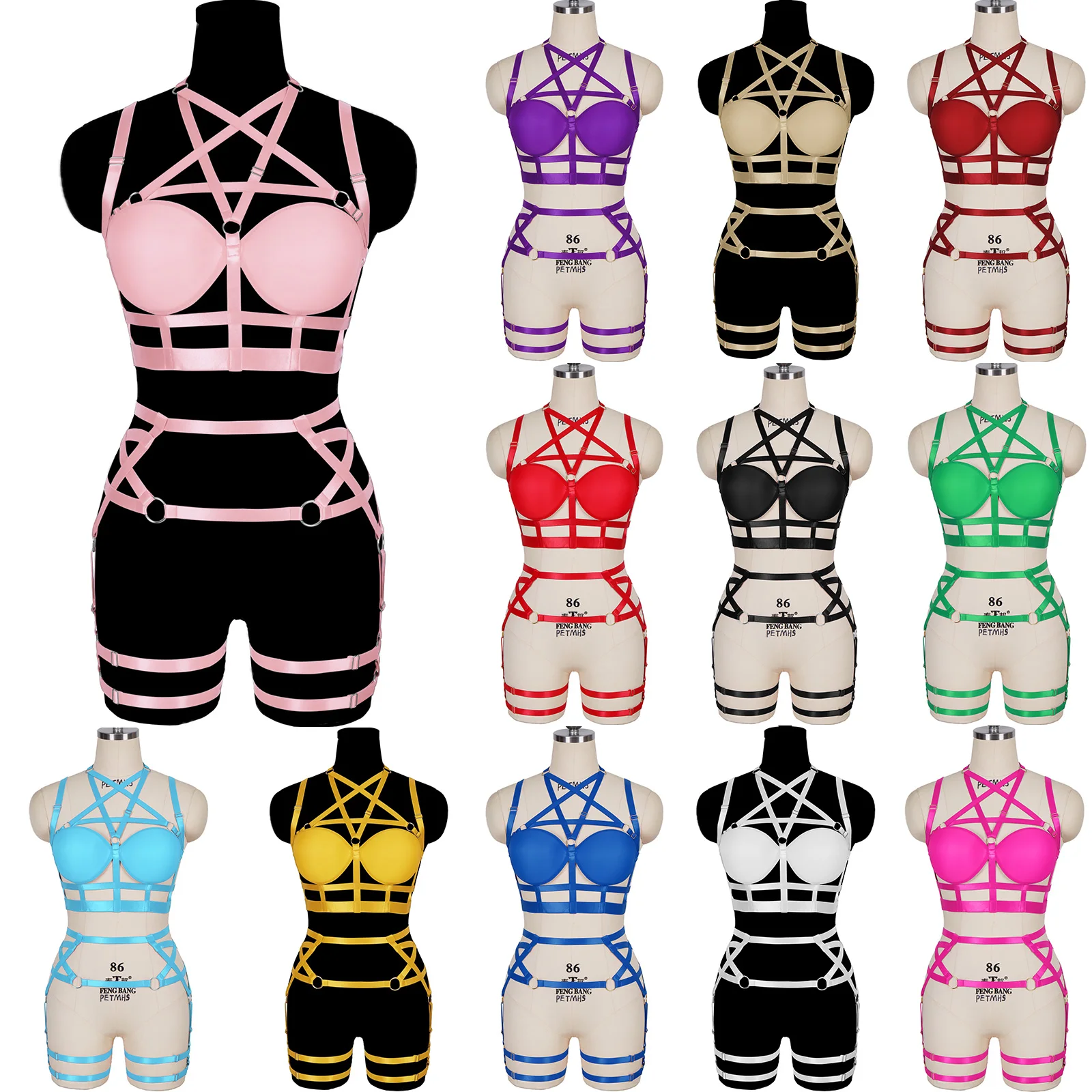 Full Body Harness For Women Rave Wear Goth Harness Sexy Body Stockings Bondage Suspenders Belt Harness Cage Bra Erotic Lingerie
Full Body Harness For Women Rave Wear Goth Harness Sexy Body Stockings Bondage Suspenders Belt Harness Cage Bra Erotic Lingerie