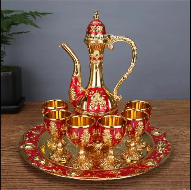 Europe 8pcs/set gold/silver decorative whiskey decanter wine set moonshine distiller gift set forbar equipment JJ113
Europe 8pcs/set gold/silver decorative whiskey decanter wine set moonshine distiller gift set forbar equipment JJ113