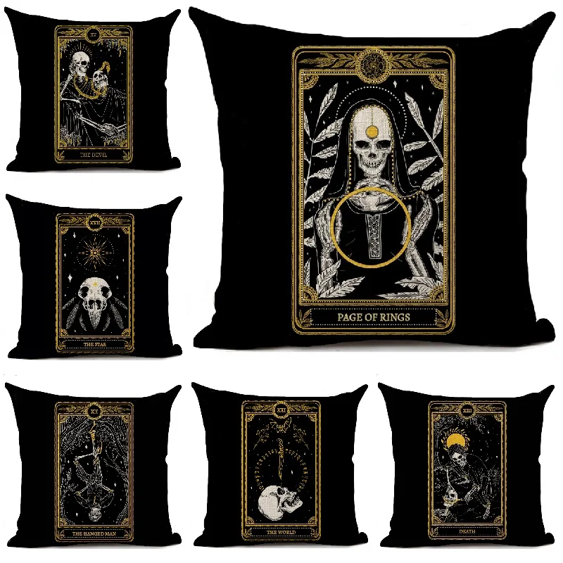 Witchcraft Tarot Style Cushion Cover Horror Pattern Sofa Throw Pillows Living Room Halloween Skull Decorative Pillowcase 45*45cm
Witchcraft Tarot Style Cushion Cover Horror Pattern Sofa Throw Pillows Living Room Halloween Skull Decorative Pillowcase 45*45cm