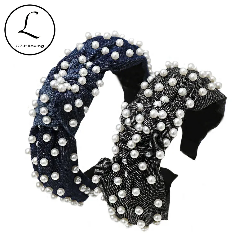 Vintage Women Pearl Knot Denim Tie Dye Cotton Headbands Summer Ladies Girls younger Hair Bands Head Wraps For Christmas Gifts
Vintage Women Pearl Knot Denim Tie Dye Cotton Headbands Summer Ladies Girls younger Hair Bands Head Wraps For Christmas Gifts
