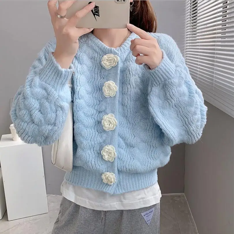 Knitwear Cardigan Women 2021 Fashion Florals Sweater All-match Sweet Sueter Coat Chic Single-breasted Knitted Femme Tops w2709
Knitwear Cardigan Women 2021 Fashion Florals Sweater All-match Sweet Sueter Coat Chic Single-breasted Knitted Femme Tops w2709