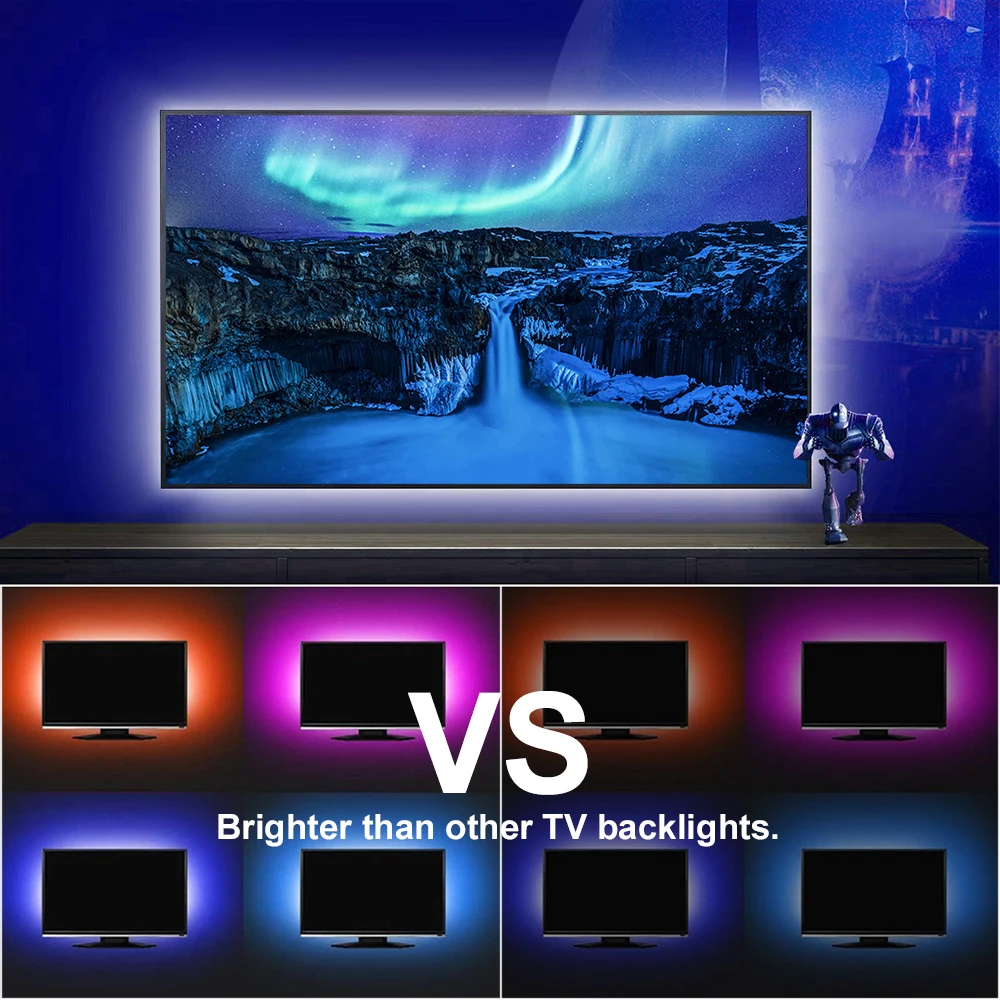 5V 1M/3.3ft LED TV Backlights USB Powered Bias Lighting Kit with RF Remote Controller for HDTV/PC Monitor/Home Theater
5V 1M/3.3ft LED TV Backlights USB Powered Bias Lighting Kit with RF Remote Controller for HDTV/PC Monitor/Home Theater