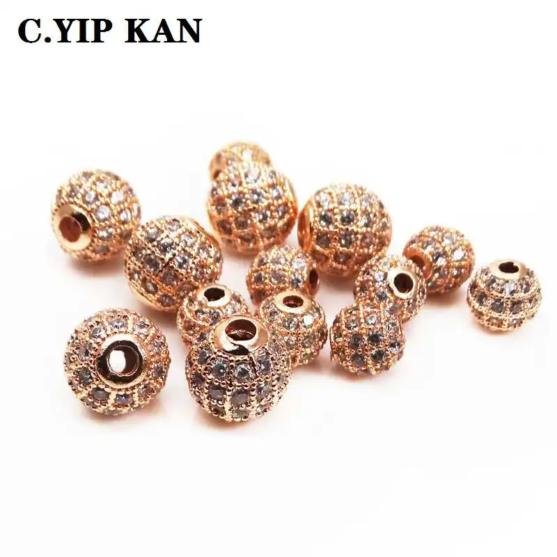 6mm8mm10mm12mm Quality Brass Cubic Zirconia Round Spacer Beads for DIY Jewelry accessories Rose gold plating
6mm8mm10mm12mm Quality Brass Cubic Zirconia Round Spacer Beads for DIY Jewelry accessories Rose gold plating