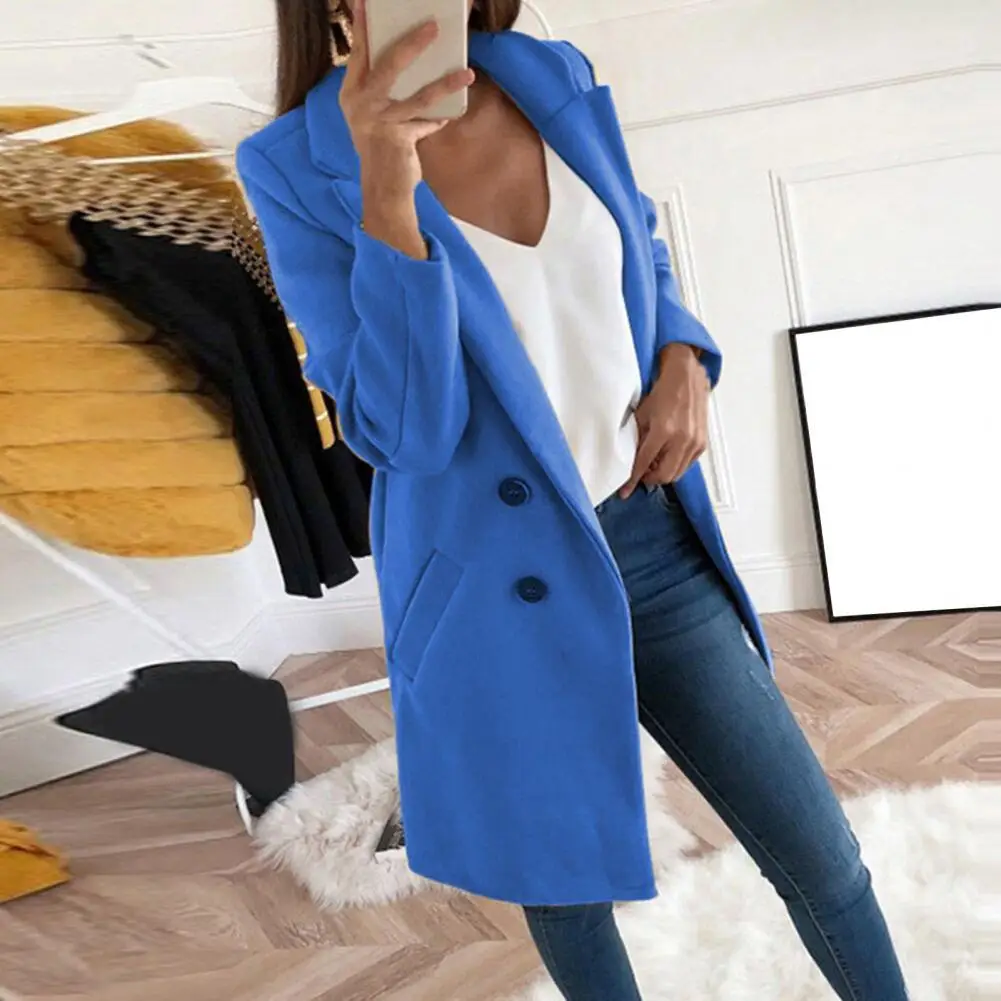 Women Oversize Coat Solid Color Turndown Collar Autumn Winter Slim Single Breasted Overcoat for Office
Women Oversize Coat Solid Color Turndown Collar Autumn Winter Slim Single Breasted Overcoat for Office
