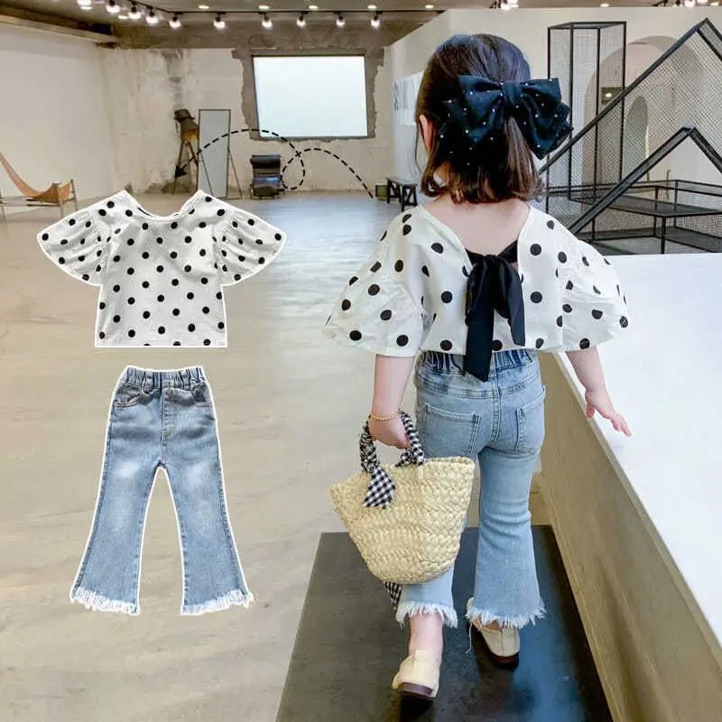 Boot Cut Dot Vintage Jeans Youth clothing Children's clothing Children's wear trousers Kids Girl Clothing Sets Polka Dot Suits
Boot Cut Dot Vintage Jeans Youth clothing Children's clothing Children's wear trousers Kids Girl Clothing Sets Polka Dot Suits