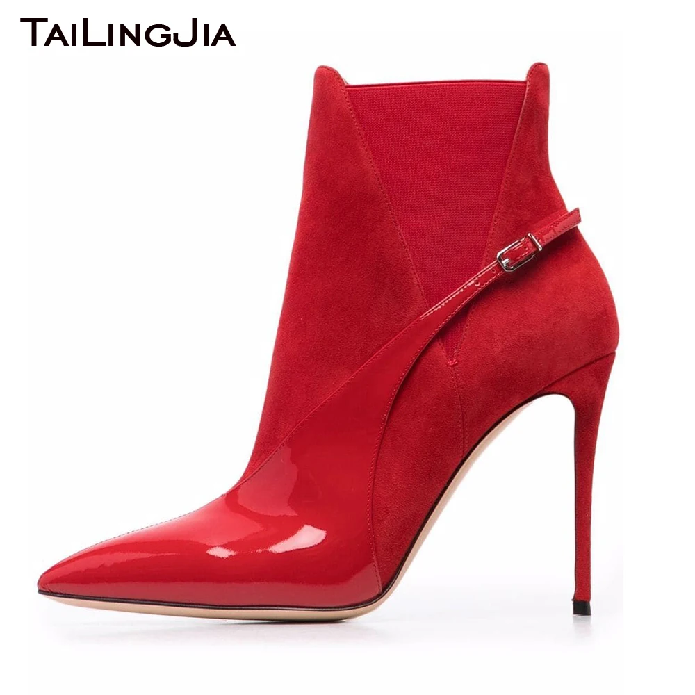 Women Sexy Pointed Toe Short Boots Stiletto High Heels Booties Ladies Big Size Red Patent Leather Dance Heels 2021 Winter Shoes
Women Sexy Pointed Toe Short Boots Stiletto High Heels Booties Ladies Big Size Red Patent Leather Dance Heels 2021 Winter Shoes
