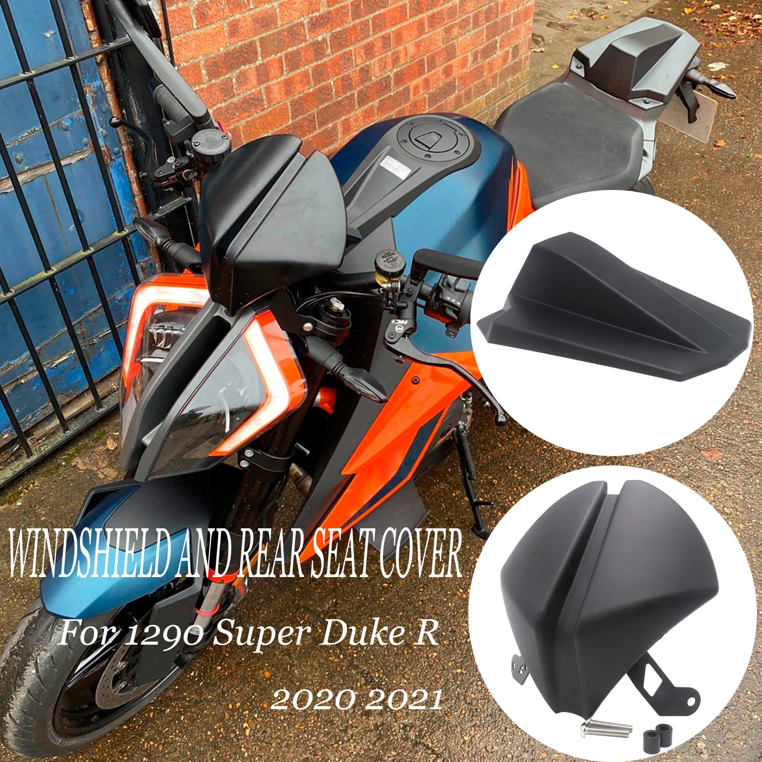 2021 2020 For 1290 Superduke R Fly Screen Motorcycle Front Windshield Windscreen Airflow Wind Deflector And Rear Seat Cover 
2021 2020 For 1290 Superduke R Fly Screen Motorcycle Front Windshield Windscreen Airflow Wind Deflector And Rear Seat Cover