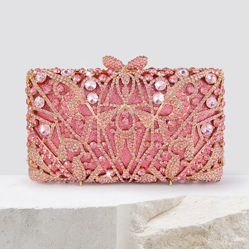Golden Metal Pink Crystal Pouch Women Lady Diamond Bridal Handbag Evening Bag Clutch Fashion Luxury Wedding Messenger Bags
Golden Metal Pink Crystal Pouch Women Lady Diamond Bridal Handbag Evening Bag Clutch Fashion Luxury Wedding Messenger Bags