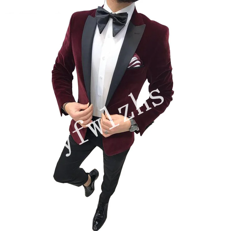 Handsome Velveteen Groomsmen Peak Lapel Groom Tuxedos Men Suits Wedding/Prom Best Man Blazer ( Jacket+Pants+Tie) B249
Handsome Velveteen Groomsmen Peak Lapel Groom Tuxedos Men Suits Wedding/Prom Best Man Blazer ( Jacket+Pants+Tie) B249