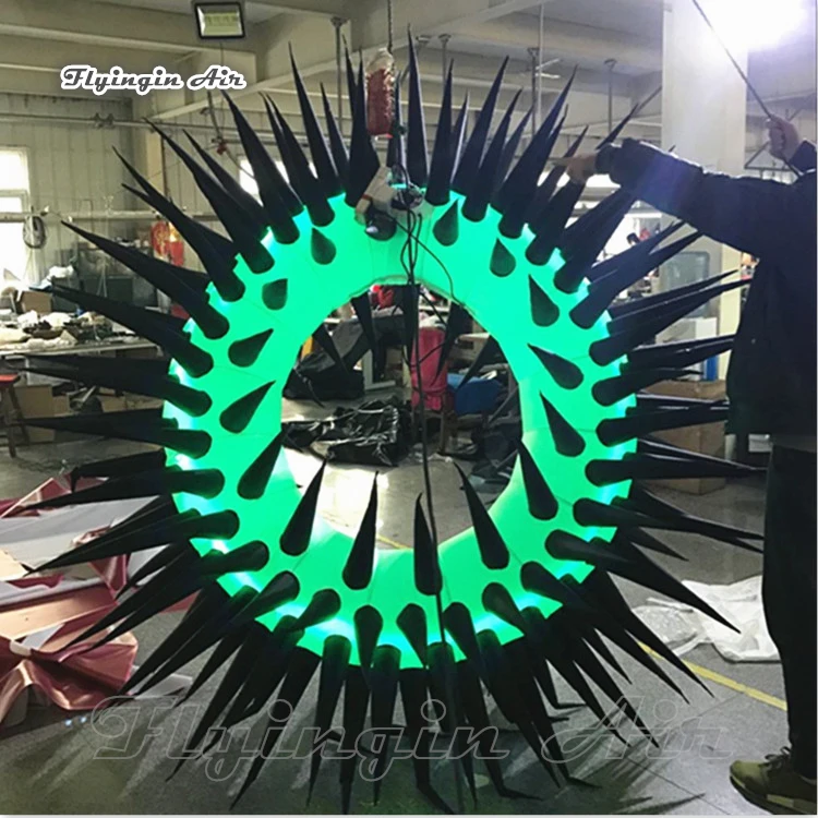 Personalized Hanging Lighting Inflatable Thorn Ring Balloon 2m LED Star Concert Decorative Party Balloon For Ceiling Decoration
Personalized Hanging Lighting Inflatable Thorn Ring Balloon 2m LED Star Concert Decorative Party Balloon For Ceiling Decoration
