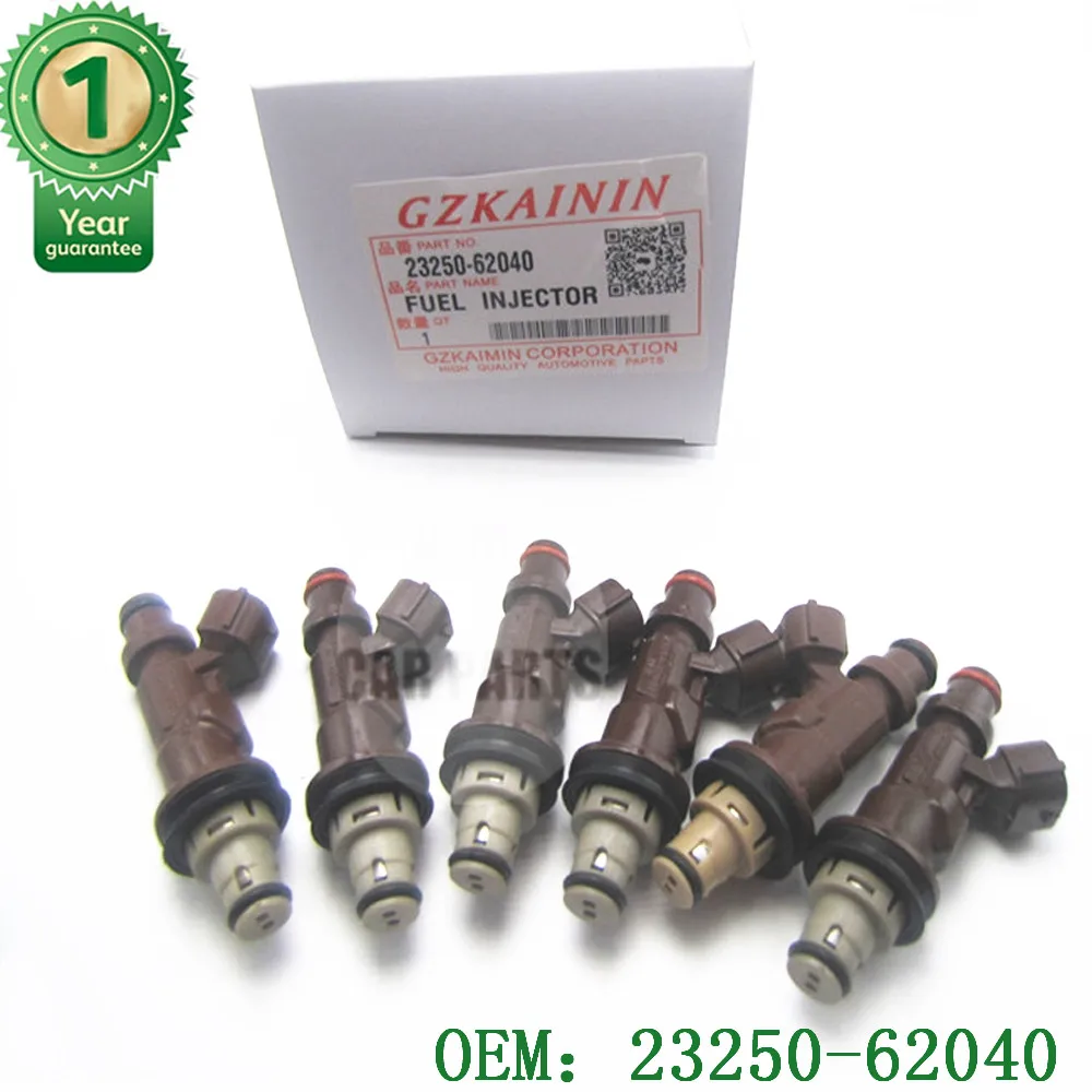 SET OF 6 tested high quality parts Fuel Injector nozzle 23209-62040 23250-62040 2000 2004 for Toyota Tundra 3 4 V6 B924
SET OF 6 tested high quality parts Fuel Injector nozzle 23209-62040 23250-62040 2000 2004 for Toyota Tundra 3 4 V6 B924
