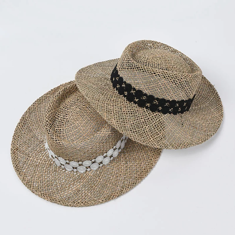 NEW Lace Ribbon Summer Women Wide Brim Seagrass Straw Hat Fashion Lady Sun Hat Boater Hat Beach Hats
NEW Lace Ribbon Summer Women Wide Brim Seagrass Straw Hat Fashion Lady Sun Hat Boater Hat Beach Hats