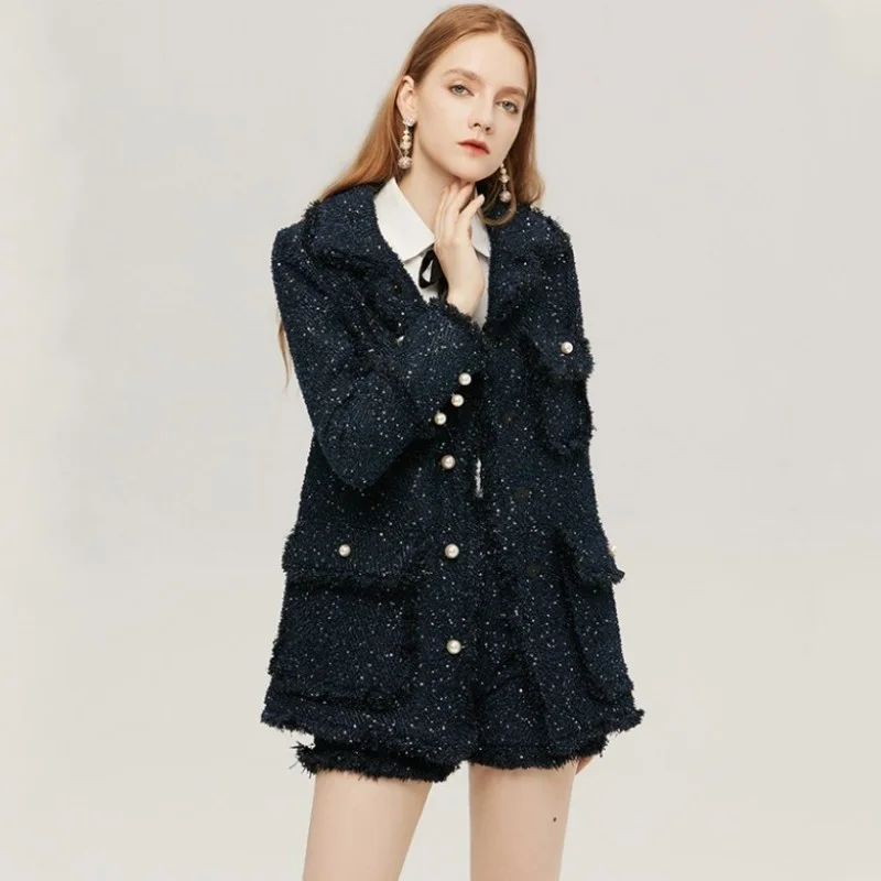 Brand New Chic Blue Coat Women Autumn Winter Thicken Straight Jacket Womens Work Business Loose Tweed Ladies Wool Coat Luxury
Brand New Chic Blue Coat Women Autumn Winter Thicken Straight Jacket Womens Work Business Loose Tweed Ladies Wool Coat Luxury