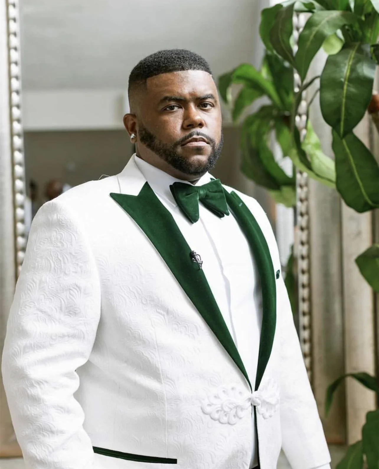 Green Velvet White Floral Men Suits For Wedding Suits Shawl Lapel Slim Fit Formal Prom Custom Blazer Tuxedos Best Male 2 Pieces
Green Velvet White Floral Men Suits For Wedding Suits Shawl Lapel Slim Fit Formal Prom Custom Blazer Tuxedos Best Male 2 Pieces